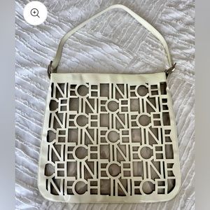 Celine White Transparent Clear PVC Vinyl Tote Bag Beach Pool Authentic Vintage